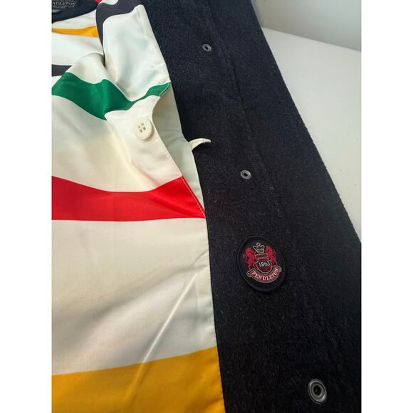 Pendleton Black Wool Womens Jacket Size M Full Zip and Snap Perfect Classic - Picture 8 of 13